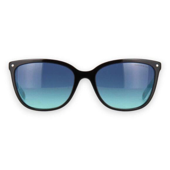 Tiffany & Co Cat Eye Sunglasses Blue Gradient Lens Black Frame TF4105HB NIB - Picture 2 of 7